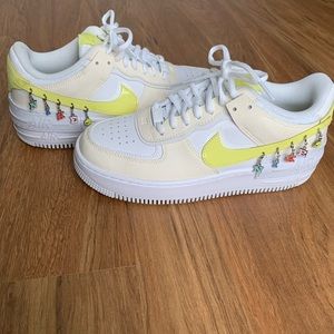 Nike Air Force 1 Shadow SE Pale Ivory Light Zitron With Charms